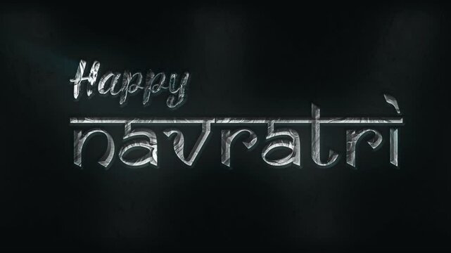 Silver Happy Navratri animation text