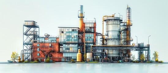 Industrial Complex Against a Light Blue Sky