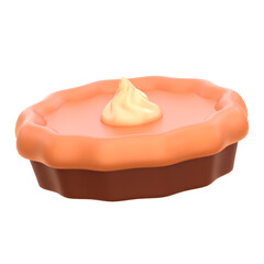 3d icon Pumpkin pie, 3d illustration, 3d element, 3d rendering.