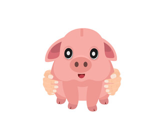 Piggy bank on a white background.