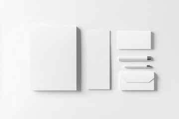 Stationery mockup on solid white background, single object