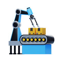 3D Revolutionizing Industry with Smart Manufacturing. 3D Icon