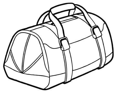 recommend clip art: Modern Backpack vector line art isolated on a white background