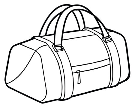 recommend clip art: Modern Backpack vector line art isolated on a white background