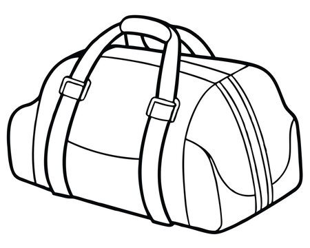 recommend clip art: Modern Backpack vector line art isolated on a white background
