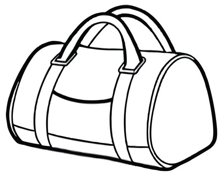 recommend clip art: Modern Backpack vector line art isolated on a white background