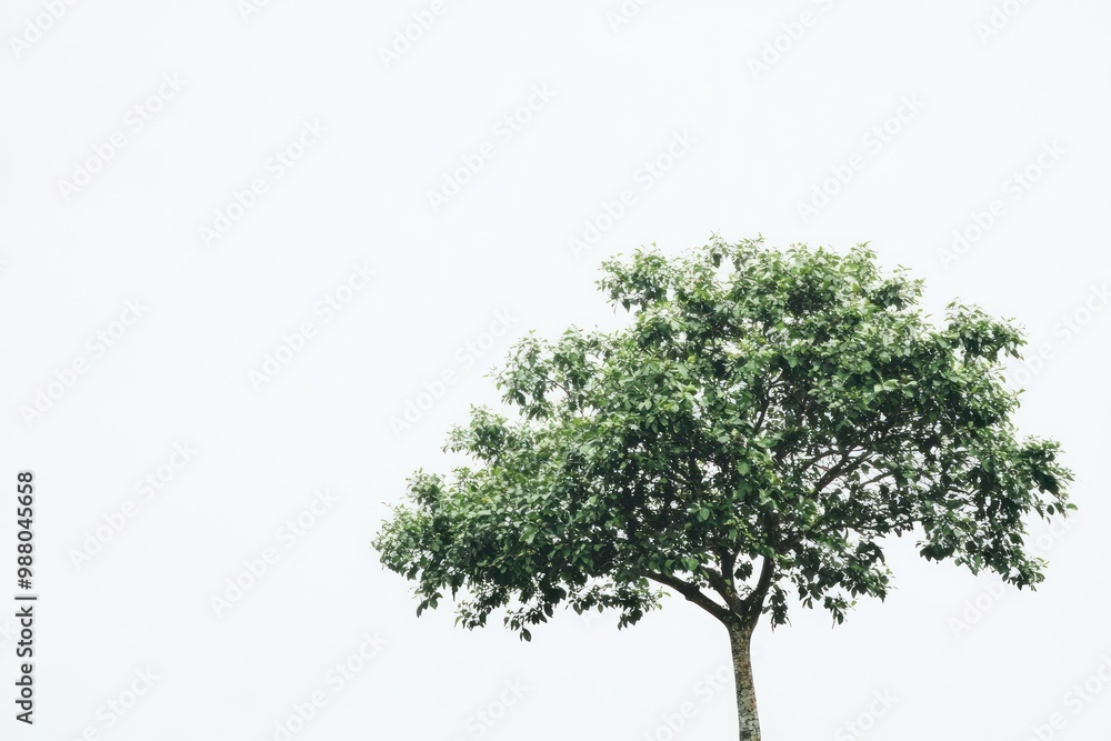 Aufkleber tree background with subtle details on solid white background, single object