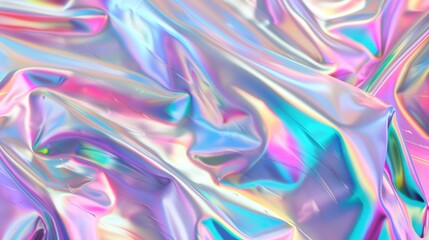 Fototapeta premium Iridescent holographic foil texture with pastel shades. Abstract and futuristic design concept.