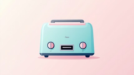 Fototapeta premium Minimalistic 2D Flat Vector Toaster Illustration with Pastel Accents