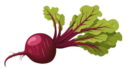 Minimalist Vector Illustration of Red Beetroot with Elegant Design | Abstract Vegetable Art