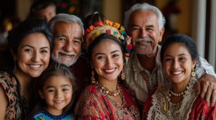A family reunion featuring generations from various cultural backgrounds