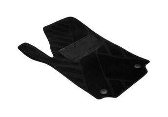 One black car mat isolated on white