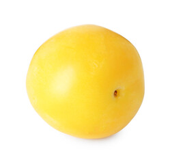Fresh ripe yellow plum isolated on white