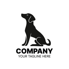 Elegant Sitting Dog Logo - Customizable Pet Services and Animal Business Branding