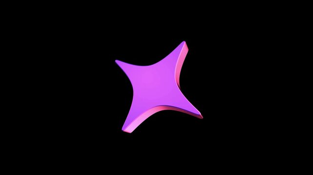 3d render of a star, Realistic 3d star icons, 3d Four Point Star, 3D metal star isolated, green screen, Infinite loop.