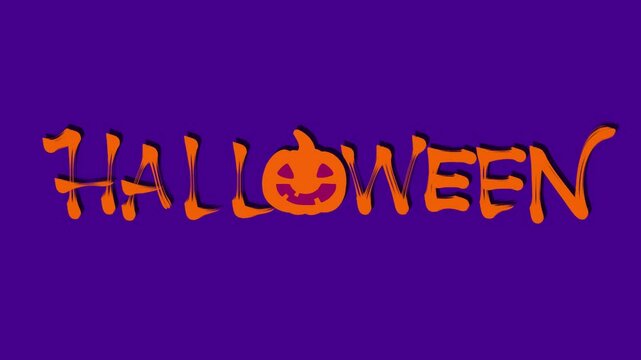 Halloween in a handwriting style. Glowing pumpkin. Halloween Footage. Animated Halloween