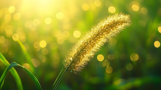setaria side backlight close-up, Generative AI