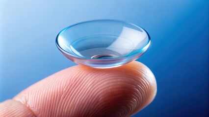 Close up of a contact lens being held on a finger, contact lens, finger, hand, close up, detail, eyecare, vision