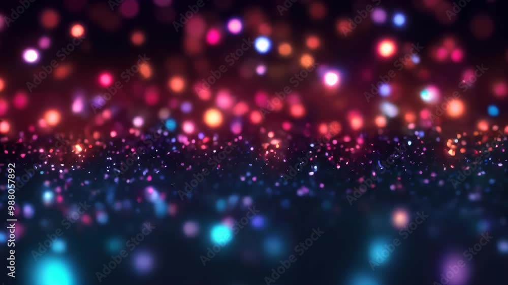 Poster abstract multicolored background consisting of glowing dots