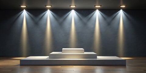 of a sleek podium for awards or product display, award, product, display, podium, stand, event, ceremony, showcase