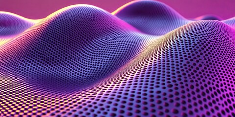 Abstract Purple and Yellow Perforated Surface with Wavy Pattern