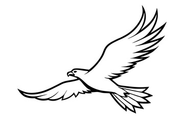 eagle silhouette of a flying bird icon style white background
