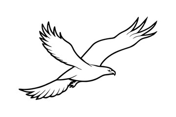 Obraz premium eagle silhouette of a flying bird icon style white background