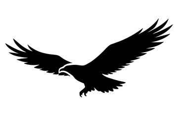 eagle silhouette of a flying bird icon style white background