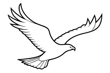eagle silhouette of a flying bird icon style white background