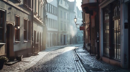 Fototapeta premium Old street in the old town of Prague