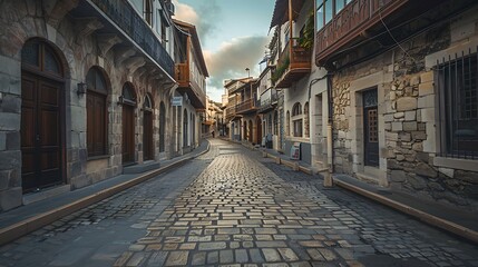 Fototapeta premium Old street in the old town of Prague