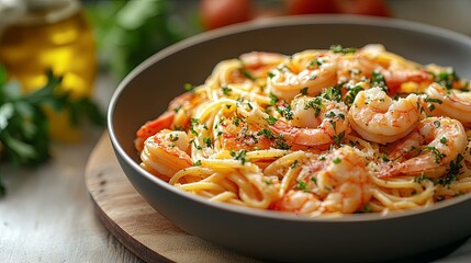 Delicious Shrimp Pasta with Fresh Herbs and Garlic Sauce