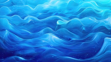 Obraz premium Vibrant blue sea abstract gradient background with dynamic flowing waves, ideal for adding a fresh, nature-inspired touch to your designs