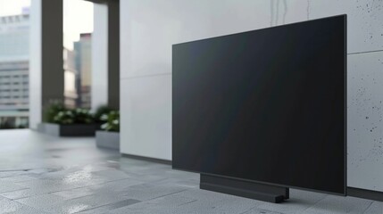 Fototapeta premium Digital signage screen mockup for graphic design and branding.