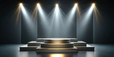 of a sleek podium for awards or product display, podium, awards, showcase, product, stand, stage, platform, victory