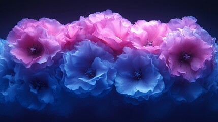 Pink and Blue Flower Arrangement with Dark Background