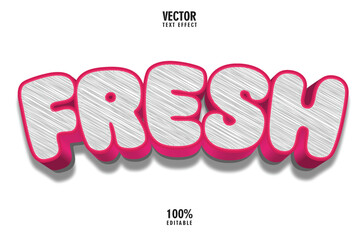 editable 3D text effect Fresh style