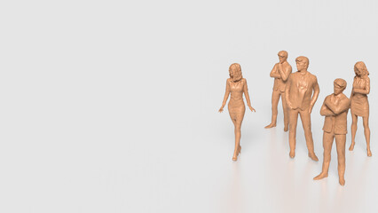The Business wood figure on white background  3d rendering.