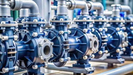 Close up of industrial diaphragm pumps , machinery, equipment, industrial, technology, mechanical, factory, manufacturing
