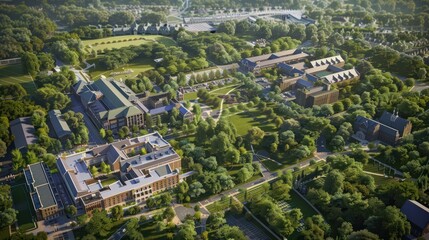 Fototapeta premium Aerial View of a University Campus