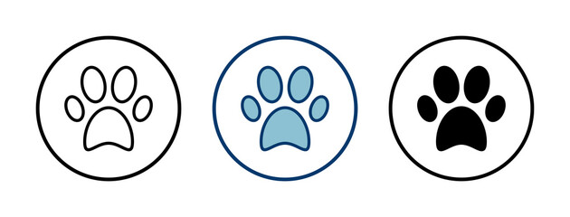 Paw icon vector isolated on white background. Paw Print icon