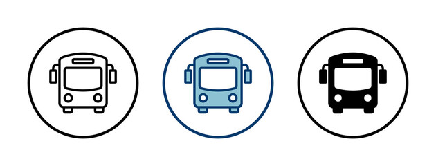 Bus Icon vector isolated on white background. Black bus vector icon