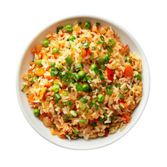 Fried Rice Isolated on White Background for Culinary Photography