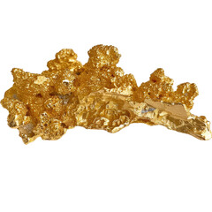 Obraz premium Gold Nugget on White Background for Minimalist Art