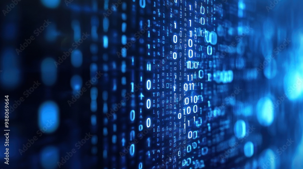 Poster abstract digital binary code background