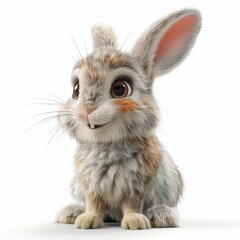 Cute 3D Cartoon Rabbit Character Design