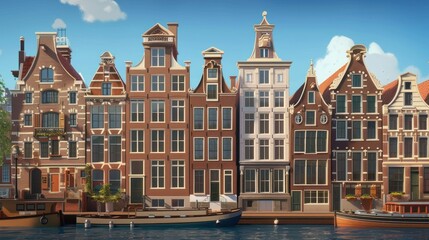 Fototapeta premium Charming Canal Houses in Amsterdam