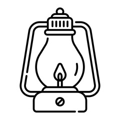 Lantern icon. lantern, flame, oil lamp, fire lamp, lamp, light, candle, traditional, halloween, autumn. Vector icon illustration