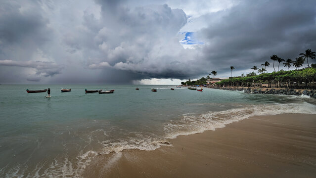 Praia de Jericoacoara em Fortaleza, Brazil durante o inverno