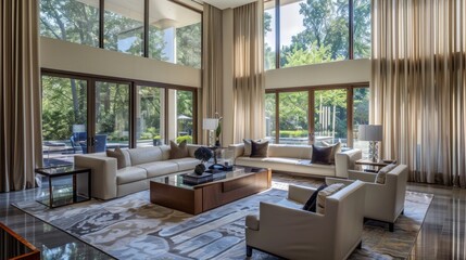 Fototapeta premium Modern Living Room with Natural Light